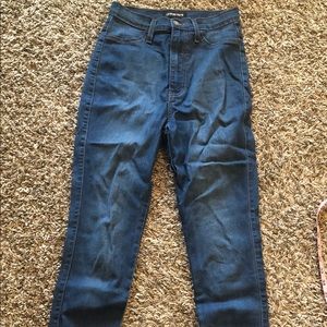 Fashion Nova high waisted skinny jeans. Dark blue.